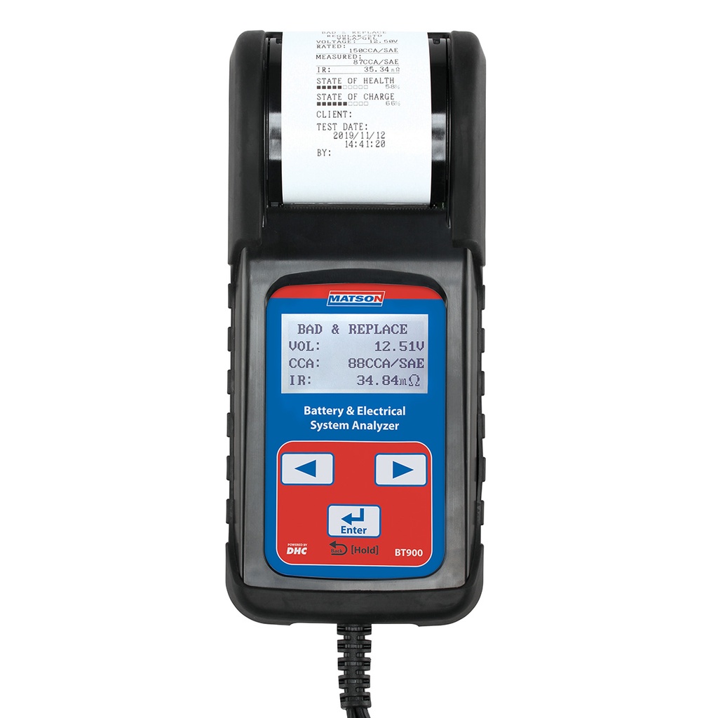 BT900 DIGITAL BATTERY AND SYSTEM TESTER WITH PRINTER