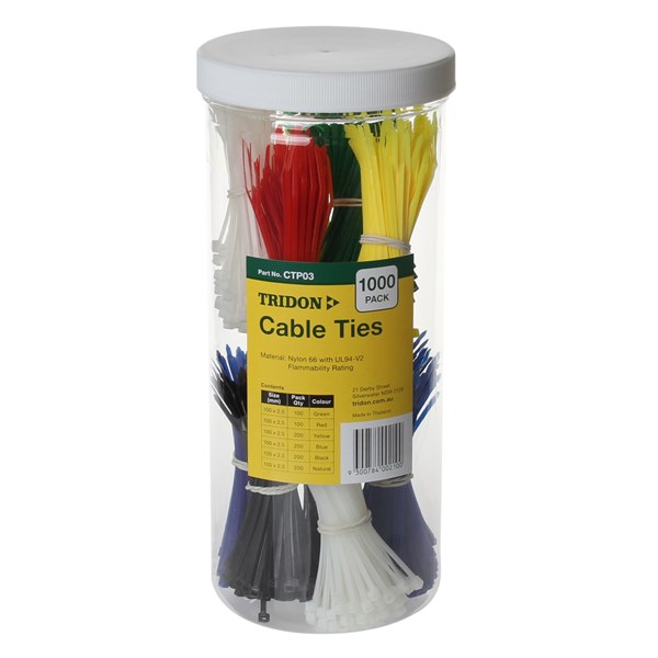 [180-CTP03] CTP03 Cable Tie Assorted Pack - Assorted Colours