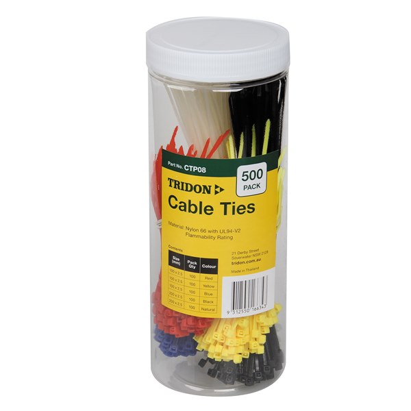 [180-CTP08] CTP08 Cable Tie Assorted Pack - Assorted Colours