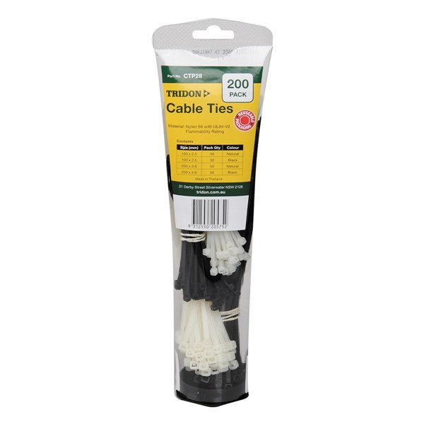 [180-CTP28] CTP28 Toothpaste Tube Cable Tie Combo Pack- Assorted Colours