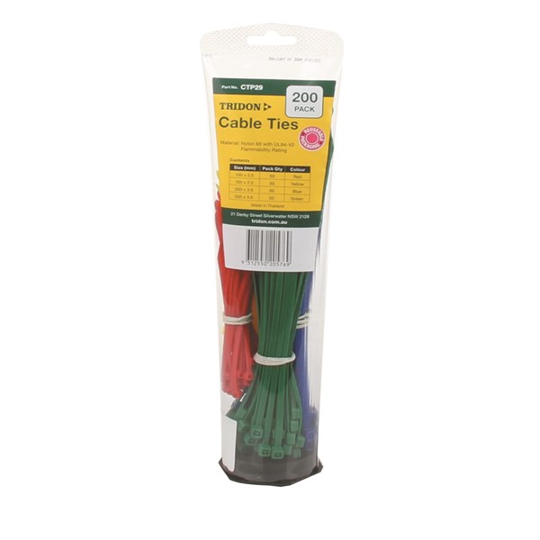 [180-CTP29] CTP29 Toothpaste Tube Cable Tie Combo Pack- Assorted Colours