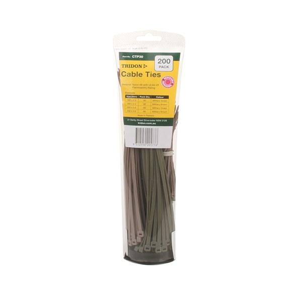 [180-CTP30] CTP30 Toothpaste Tube Cable Tie Combo Pack- Assorted Colours