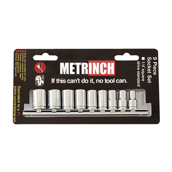 MET-0220 Standard Socket Set 1/4 Inch Drive