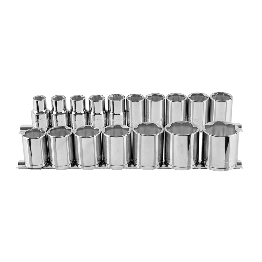 MET-0420 Standard Socket Set 1/2 Inch Drive 17 Piece