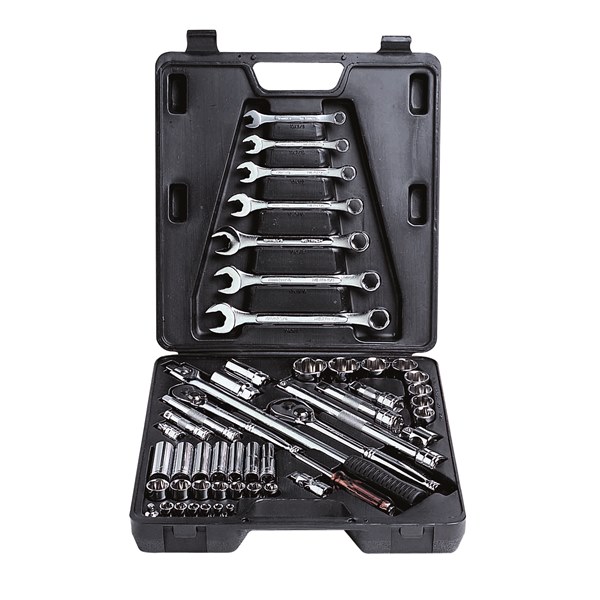 [180-MET-0650] MET-0650 Socket & Spanner Set 1/4", 3/8" & 1/2" Drive 50 Piece