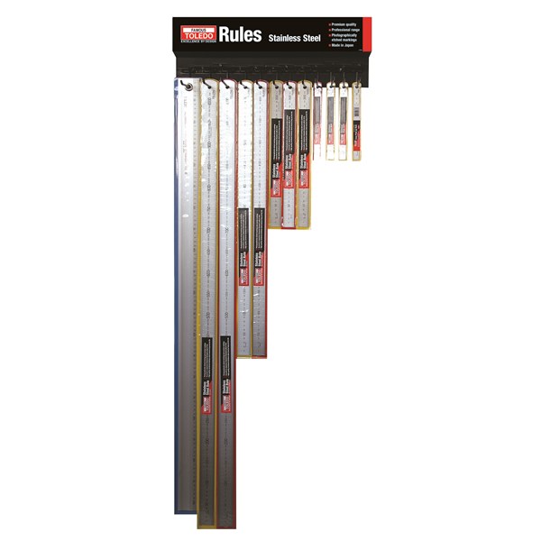 NTMM01 Stainless Steel Rule Merchandiser - Option 1