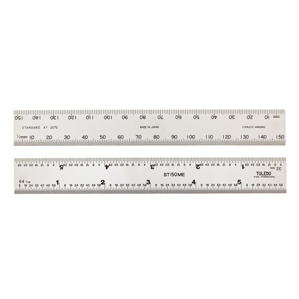 ST150ME6 Stainless Steel Rule Double Sided Metric & Imperial - 150mm