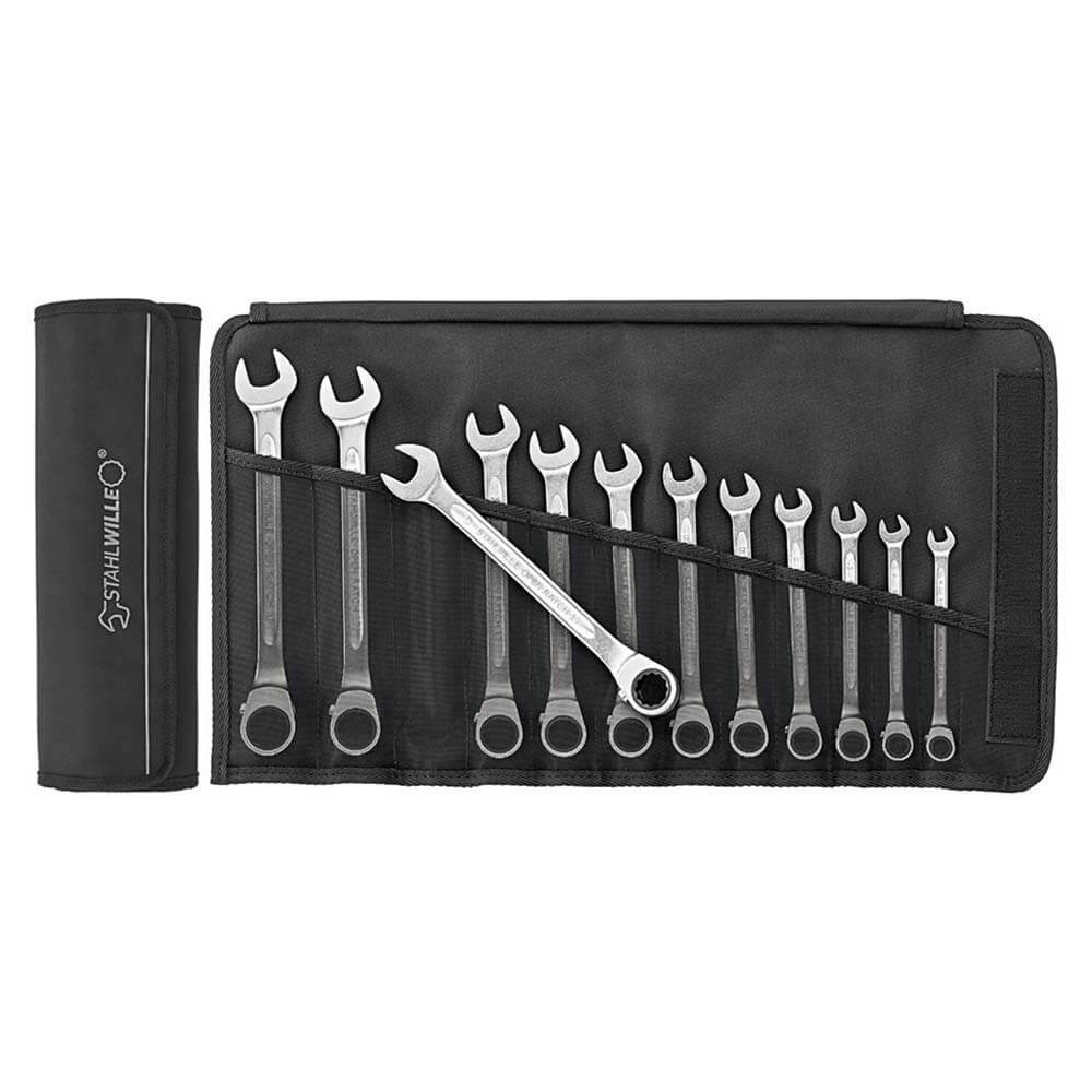[160-SW17/20] 20-Piece Reversible Combination Ratcheting Spanner Set in Textile Case (8-22mm) SW17/20
