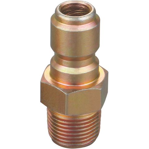 [486-TM546-P38M38] QUICK CONNECT 3/8" BSP PLUG TO 3/8" MALE THREAD, TO SUIT PRESSURE WASHER