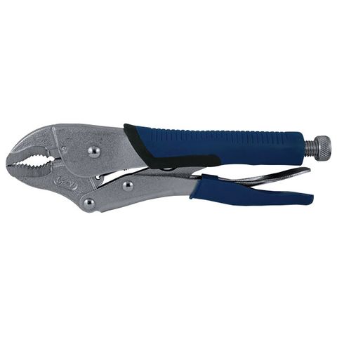 [486-TM603-203] ITM LOCKING PLIER, CURVED JAW WITH TPR RUBBER GRIP, 250MM