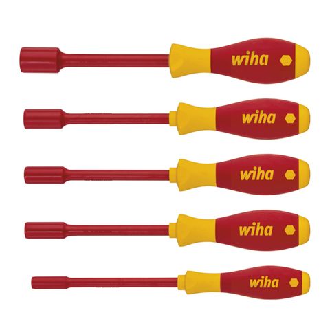 [486-WH-29466] 5 PIECE SCREWDRIVER SET, HEXAGONAL NUT DRIVER, SOFTFINISH, VDE 1000V INSULATED