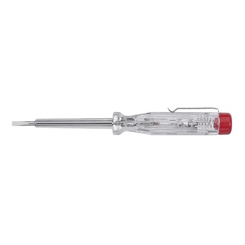 [486-WH-32201] VOLTAGE TESTER 220-250 VOLTS, SLOTTED, TRANSPARENT, WITH PUSH-ON CLIP