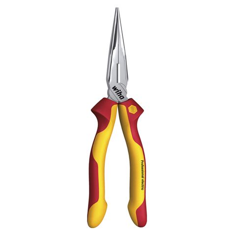 [486-WH-40829] 200MM NEEDLE NOSE PLIERS, PROFESSIONAL ELECTRICIANS, STRAIGHT, VDE 1000V INSULATED