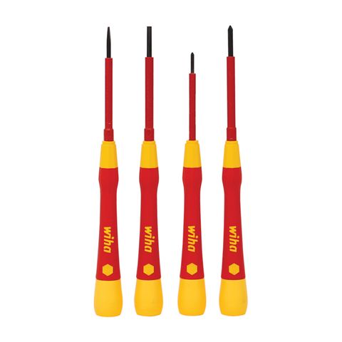 [486-WH-44847] 4 PIECE FINE SCREWDRIVER SET, PICOFINISH, SLOTTED & PHILLIPS, VDE 1000V INSULATED