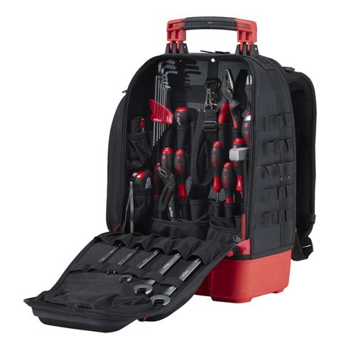 [486-WH-45529] TOOL BACKPACK MECHANIC, 43- PIECE., ONE. ALWAYS. EVERYWHERE. THE TOOL BACKPACK