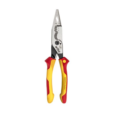 [486-WH-46441] 225MM 8-IN-1 MULTIFUNCTIONAL PLIERS, INDUSTRIAL ELECTRICIANS, WITH SWITCHABLE OPENING SPRING, VDE 1000V INSULATED
