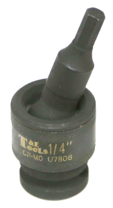 [159-U7808] 1/4 Inch 1/2 Inch Drive Impact Universal Inhex Socket
