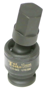 [159-U7819M] 19mm 1/2 Inch Drive Impact Universal Inhex Socket