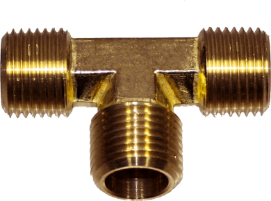[159-XMT1616] 1/2 Inch 1/2 Inch 3 Way Male Tee Brass