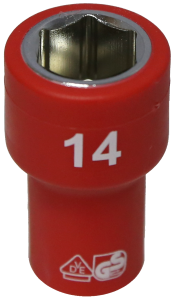 [159-IS20142] 14mm 1/4 Inch Drive 6 Point VDE Insulated Socket