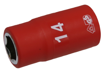[159-IS26142] 14mm 1/2 Inch Drive 6 Point VDE Insulated Socket