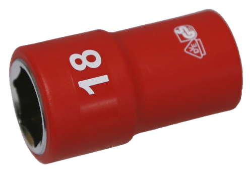 [159-IS26182] 18mm 1/2 Inch Drive 6 Point VDE Insulated Socket