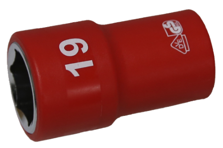 [159-IS26195] 19mm 1/2 Inch Drive 6 Point VDE Insulated Socket