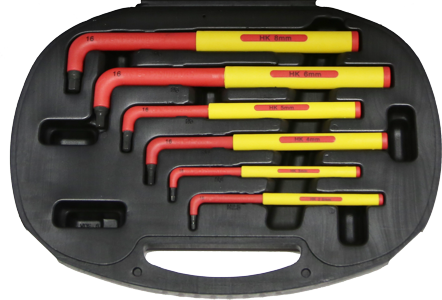 [159-HK06B] 6 Piece VDE Long Hex Key Wrench Set 2.5-8.0mm