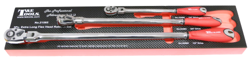[159-21585] 3 Piece Flex-Head Extra Long Ratchet Set