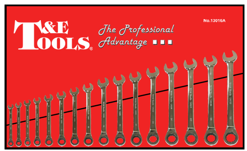 [59E-13016A] 16 Piece Metric Gear Ratchet Wrench Set 10mm-32mm