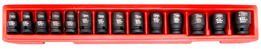 [159-98412A] 14 Piece  1/2" Drive 12 Point Metric Standard Impact Skt Set 38L