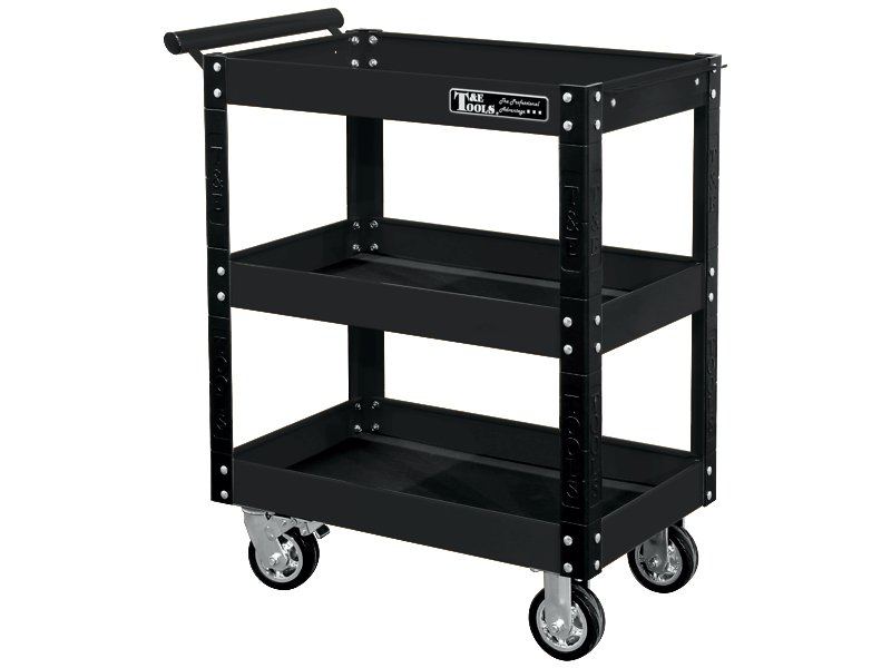 30" Heavy Duty 3 Level Utility Cart - Black