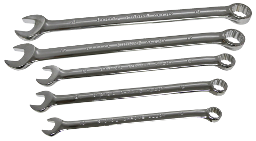 [159-61000X] 5 Piece  Long 12 Point Combination Wrench 10, 12, 13, 17, 18mm
