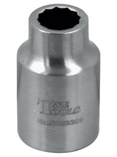 [59E-SS53308] Stainless Steel 8mm  x 3/8" Drive 12 Point Socket 28L
