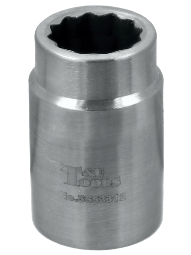 [59E-SS53312] Stainless Steel 12mm x 3/8" Drive 12 Point Socket 32L