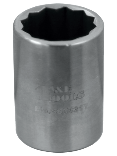 [59E-SS53317] Stainless Steel 17mm x 3/8" Drive 12 Point Socket 32L