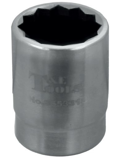 [59E-SS53318] Stainless Steel 18mm x 3/8" Drive 12 Point Socket 32L