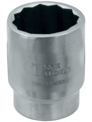 [59E-SS53321] Stainless Steel 21mm x 3/8" Drive 12 Point Socket 32L