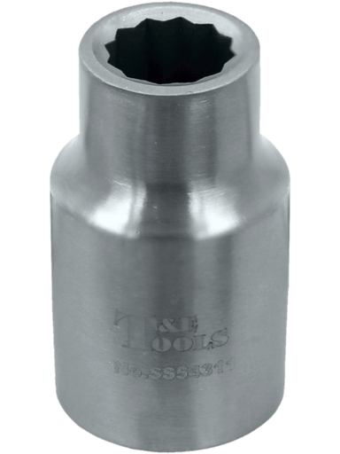 [59E-SS54311] Stainless Steel 11mm x 1/2" Drive 12 Point Socket 40L