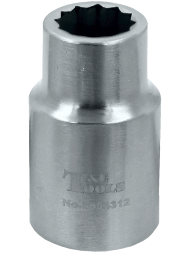 [59E-SS54312] Stainless Steel 12mm x 1/2" Drive 12 Point Socket 40L