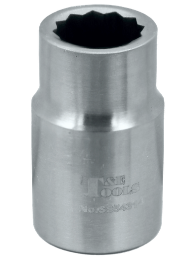 [59E-SS54314] Stainless Steel 14mm x 1/2" Drive 12 Point Socket 40L