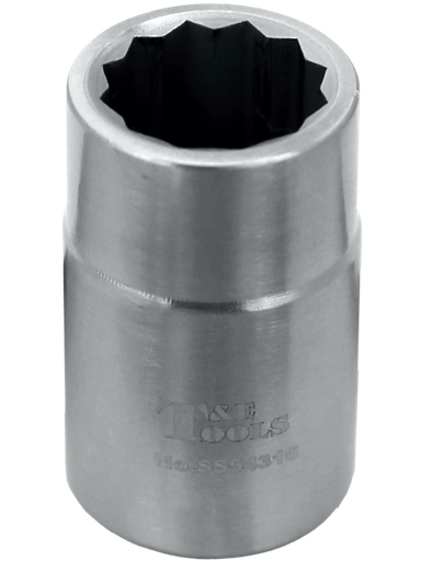 [59E-SS54315] Stainless Steel 15mm x 1/2" Drive 12 Point Socket 40L