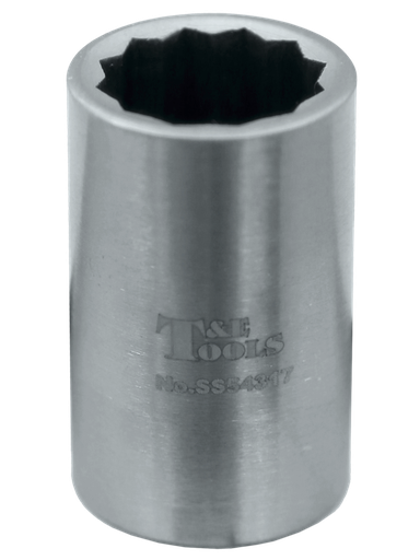 [59E-SS54317] Stainless Steel 17mm x 1/2" Drive 12 Point Socket 40L