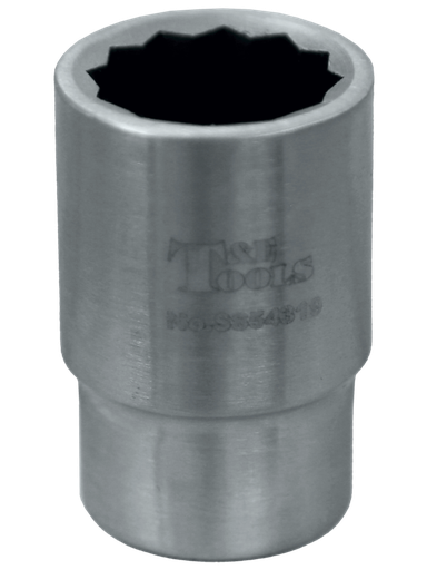 [59E-SS54319] Stainless Steel 19mm x 1/2" Drive 12 Point Socket 42L
