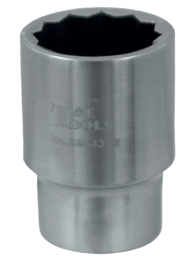 [59E-SS54322] Stainless Steel 22mm x 1/2" Drive 12 Point Socket 43L