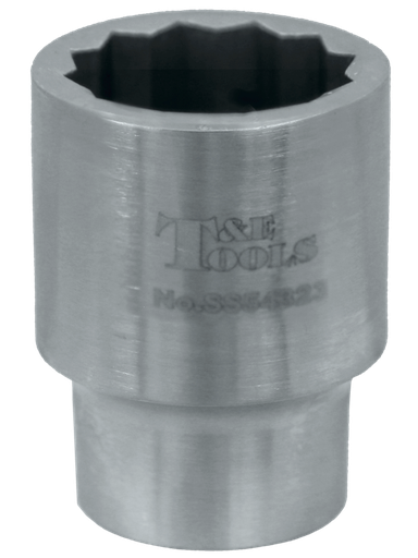 [59E-SS54323] Stainless Steel 23mm x 1/2" Drive 12 Point Socket 43L