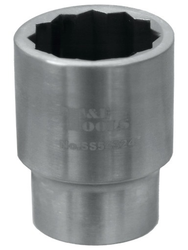 [59E-SS54324] Stainless Steel 24mm x 1/2" Drive 12 Point Socket 43L