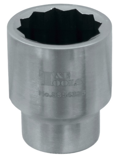 [59E-SS54325] Stainless Steel 25mm x 1/2" Drive 12 Point Socket 43L