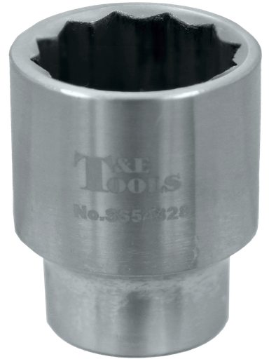 [59E-SS54328] Stainless Steel 28mm x 1/2" Drive 12 Point Socket 46L