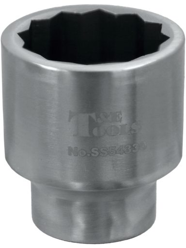 [59E-SS54330] Stainless Steel 30mm x 1/2" Drive 12 Point Socket 46L